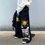 Y2K Graffiti Print Oversized Wide Leg Pants
