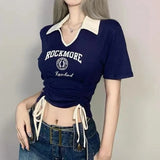 Women Slim Fit Letter Graphic Short Sleeve T-Shirt