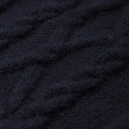 Abstract Patch Cable Knit Sweater