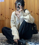 Y2K Cool Loose Vintage Japanese Style Hooded Sweater