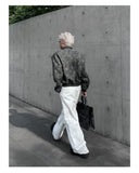 Men Pink Gradient Spring Leather Jacket