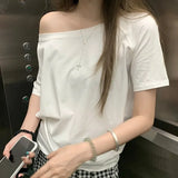 Soft Girl Relaxed Off-Shoulder T-Shirt