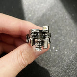 Abstract Falling Apart Face Silver Ring