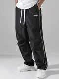 Contrast Trim Casual Trousers Pants