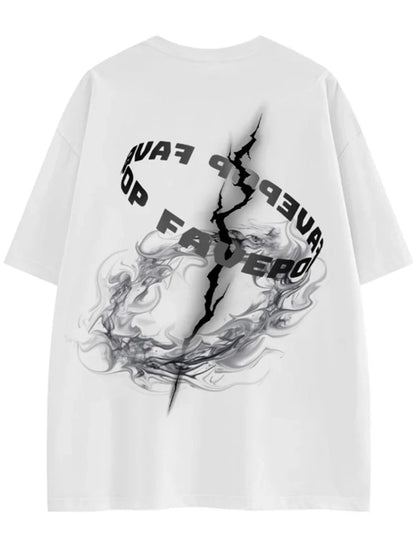 Gothic Letter Print Crewneck T-Shirt