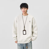 Cozy Embroidered Logo Crew Neck Sweatshirt
