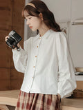 Elegant Vintage Puff Sleeve Blouse Shirt