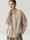 Lightweight Mock Neck Thick Zipper Cardigan