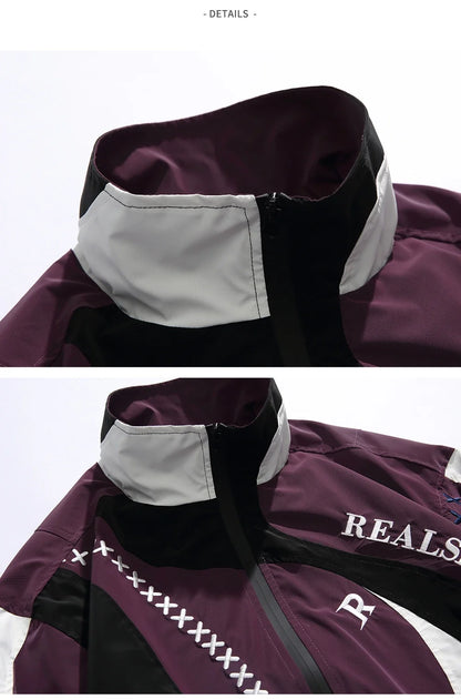 Embroidery Stripe Patchwork Jacket