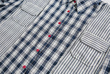 Effortless Retro Patchwork Plaid Long Sleeve Shirt