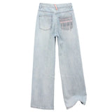 Vintage Butterfly Embroidered Spring Jeans