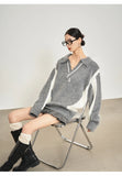 Luxurious Gray Comfort Mohair Knit Sweater