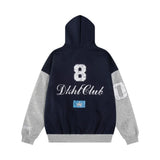 Streetwear Retro Letter Print Contrast Paneled Sweatshirt