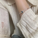Blue Stone Geometric Punk Bangle Bracelet