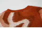 Y2K Durable Retro Abstract Pattern Knitted Sweater