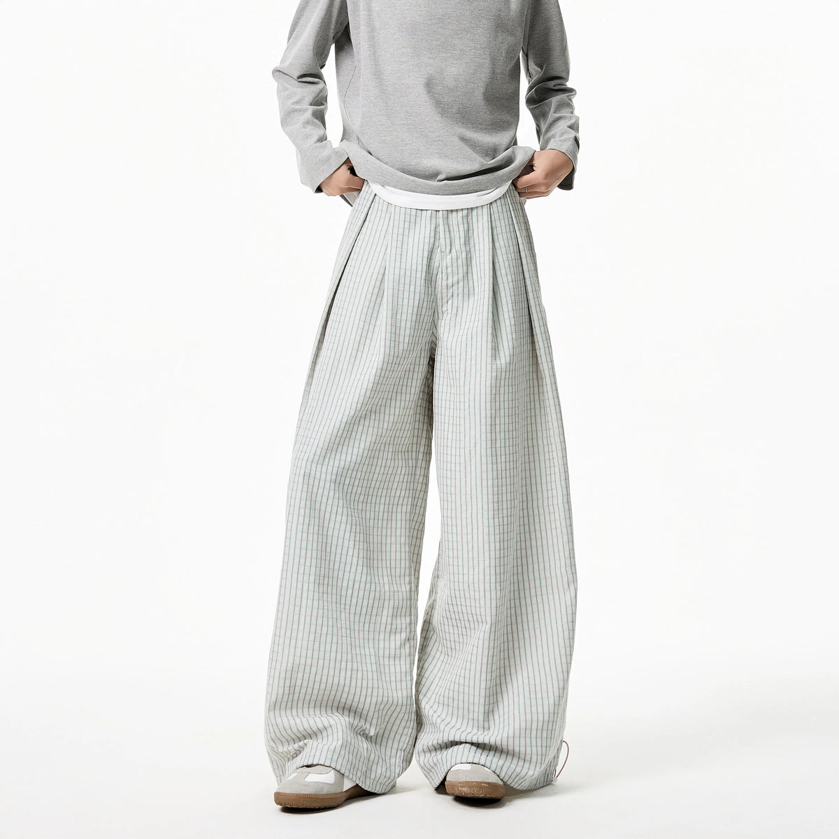 Striped Wide Leg Summer Trousers Pants
