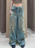Streetwear Casual Vintage Oversize Ripped Denim Jeans