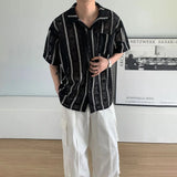 Essential Mesh Hollow Striped Shirt