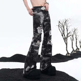 Wornout Broken Hole Design Bell Jeans