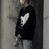 Gothic Streetwear Jacquard Long Sleeve Sweater