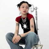 Vintage Gothing Patchwork Short Sleeve T-Shirt