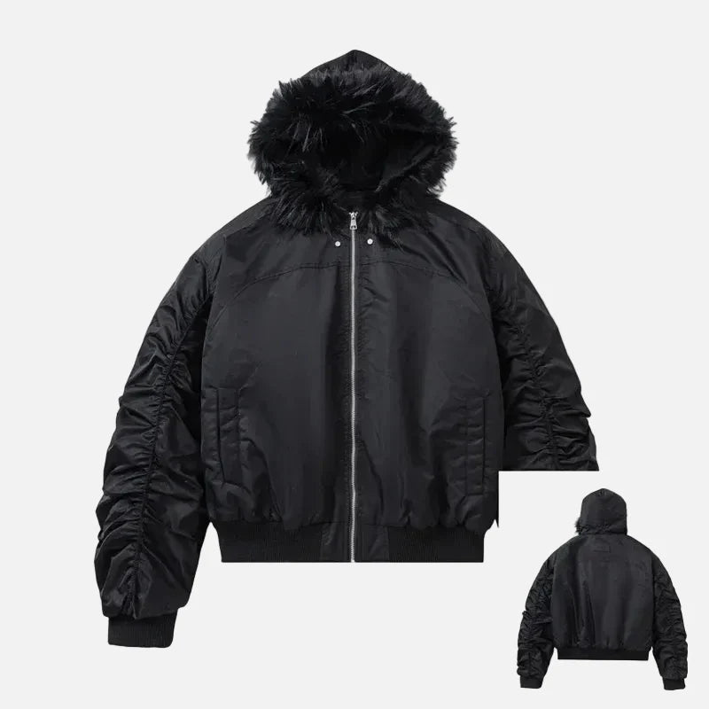 Stylish Lightweight Padded Fur Down Jacket
