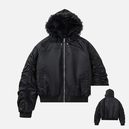 Stylish Lightweight Padded Fur Down Jacket