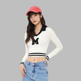 Color Clash Stripe V-Neck Sweater