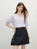Women Classic Effortless Summer V-Neck Linen Shirt