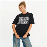Women Russian Leopard Print Cotton T-Shirt