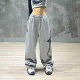 Embroidered Star Loose High Waist Sweatpants