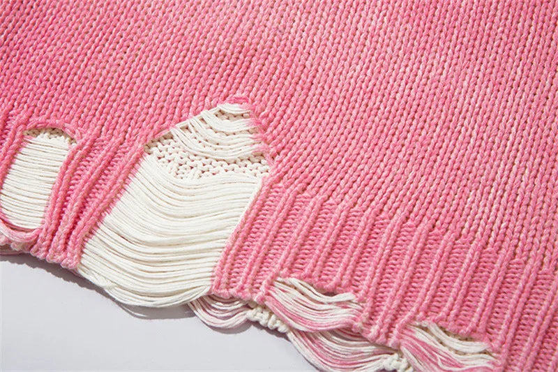 Vintage Distressed Loose Knitwear Sweater