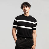 Men's Cool Casual Luxury Knit O Neck Short T-Shirt