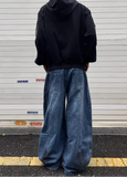 Men's Vintage Hip Hop High Waist Wide Leg Jeans