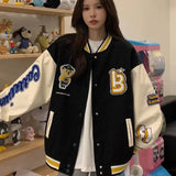 Women American Style Baseball Embroidered Jacket