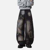 Durable Patchwork Raw Edge Denim Jeans