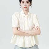 Women Japanes Style Sweet Summer Korean Loose Puff Shirt