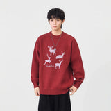 Comfortabl Deer Santa Print Sweater