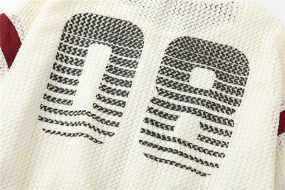Lightweight Hip Hop Zip-Up Hooded Knitted Sweatshirt