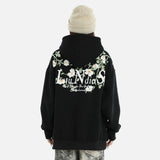 Embossed Flower Vine Velvet Hoodie