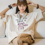 Vintage Letter Print Oversized Graphic T-shirt