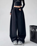 Women Cool Vintage Loose Gray High Waist Sweatpants
