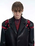 Everyday Essential Ribbon Design Leather Jacket