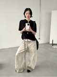 Women Trendy Vintage American Washed Wide Leg Jeans