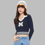 Color Clash Stripe V-Neck Sweater