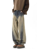 Distressed Vintage Washed Gradient Jeans