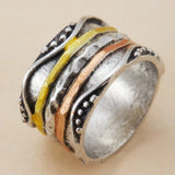 Geometric Irregular Punk Style Wide Face Rings