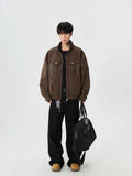 Solid Color Stand Collar Zipper Jacket