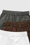 Elastic-waist Solid Cargo Pants