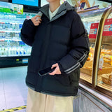 Warm Cotton Striped Sleeve Puffer Jacket
